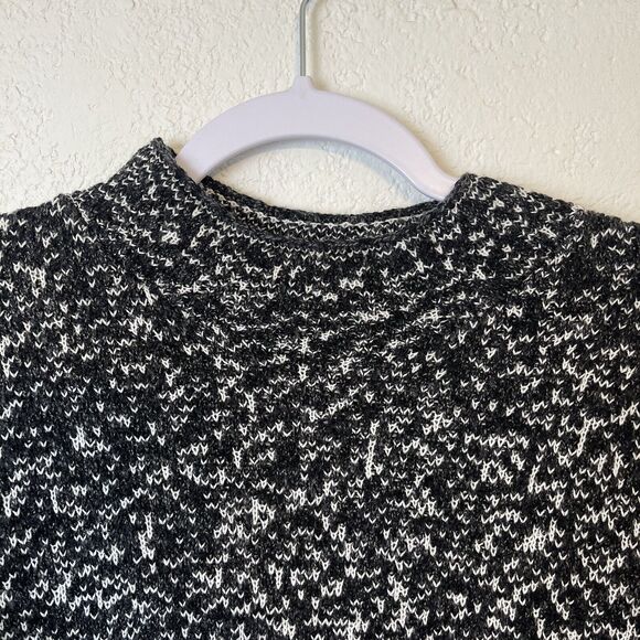 J Jill Pure Sweater Womens Small Black White Ombre Knit Tunic Mock Neck Pullover - Picture 3 of 13